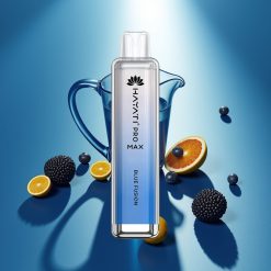 Hayati Pro Max 4000 Puffs Disposable Vape Mėlynojo Mišinio, 2%/5% Nikotino, 1400mAh, 28×28×120mm