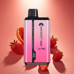 Hayati Pro Ultra 15000 Puffs Disposable Vape Braškynės Greipfruto ir Braškynės Dragūno Vaisiai, 15000+ Pūkų, 2×12ml, 2% Nikotino